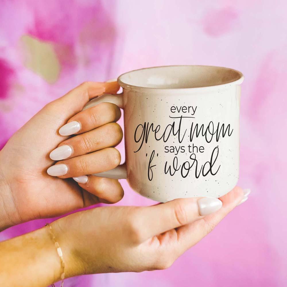 white ceramic coffee mug for moms
microwave safe funny mom mug